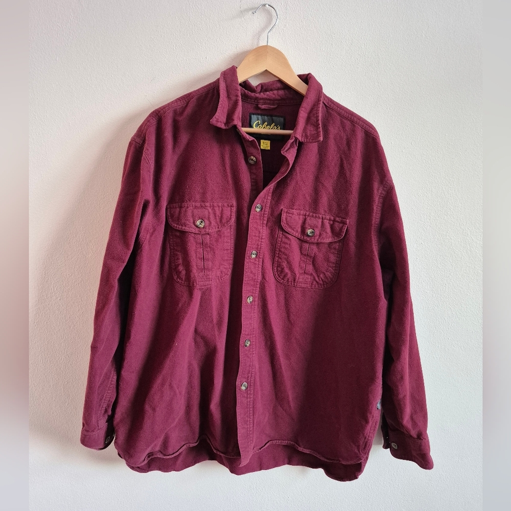 100% Cotton XL Flannel Button Down Shirt By Cabelas